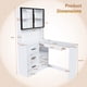 thumbnail image 2 of Computer Desk with Glass Cabinets & Built-In LED Lights, Corner L-Shaped Office Desk with USB Charging Ports, Keyboard Tray, Ergonomic Design for Home and Corporate Workspaces(White), 2 of 3