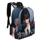 thumbnail image 2 of Miércoles Addams-theme Backpack, Campus style schoolbag Bookbag with Adjustable Shoulder Straps And Large Zip Compartment, Unisex Travel Bags.42x30x15cm, 2 of 6