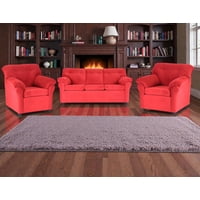Muebles Altiro - Living Mateo 311 - Tela Felpa Rojo