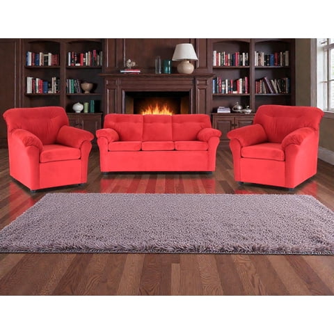 Muebles Altiro - Living Mateo 311 - Tela Felpa Rojo