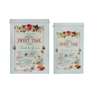 Concepts Life - Set De 2 Canister Metalicos Diseño Sweet Time