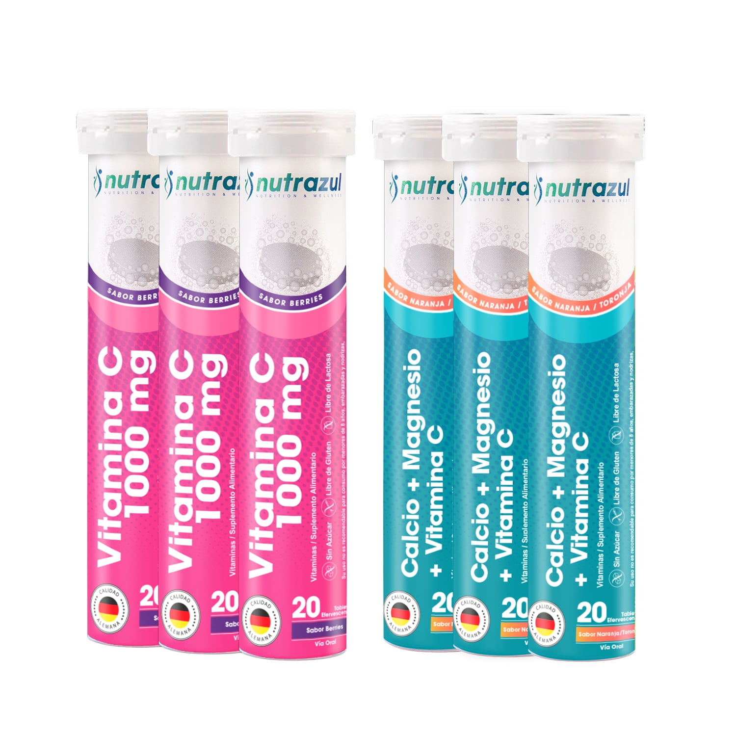 Nutrazul - Vitamina C+calcio -magnesio -pack 6