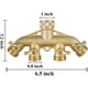 thumbnail image 2 of Divisor de manguera de jardín de latón (4 vías), conector de manguera de latón macizo de 3/4", adaptador de espiga de manguera, 4 válvulas con 4 arandelas de goma adicionales, 2 of 6