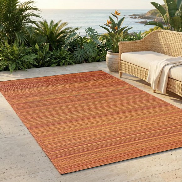 Alfombra FAB HAB 91 cm x 152 cm Cancún Terracota Impermeable