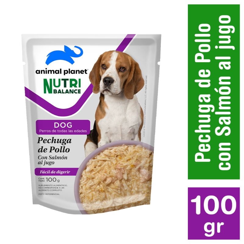 Alimento Húmedo Perro Adulto Y Cachorro Sabor Pechuga De Pollo Con Salmón Al Jugo Pouch 100 g Animal Planet