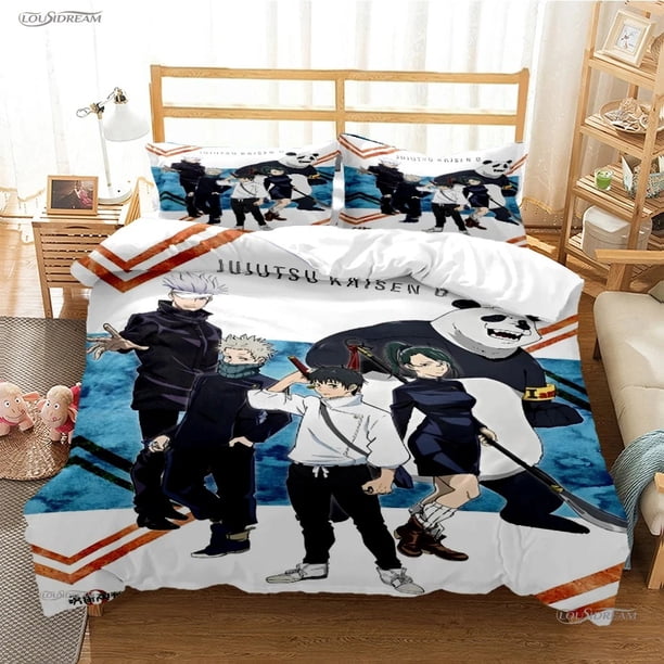 Cartoon Jujutsu Kaisen Duvet Cover Comforter Bedding set Soft Quilt Cover and Pillowcas for Teens SingleDoubleQueenKingBed Sheets