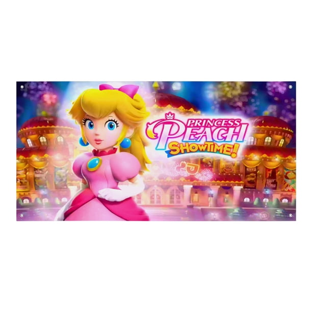 Princesa Peach Fondo Temático Pancarta Suministros de Decoración para Fiesta de Cumpleaños, Decoración de Fondo de Fiesta Personalizado,150x90cm