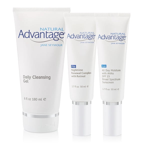 Kit completo de 3 piezas de cuidado facial Natural Advantage Jane Seymour