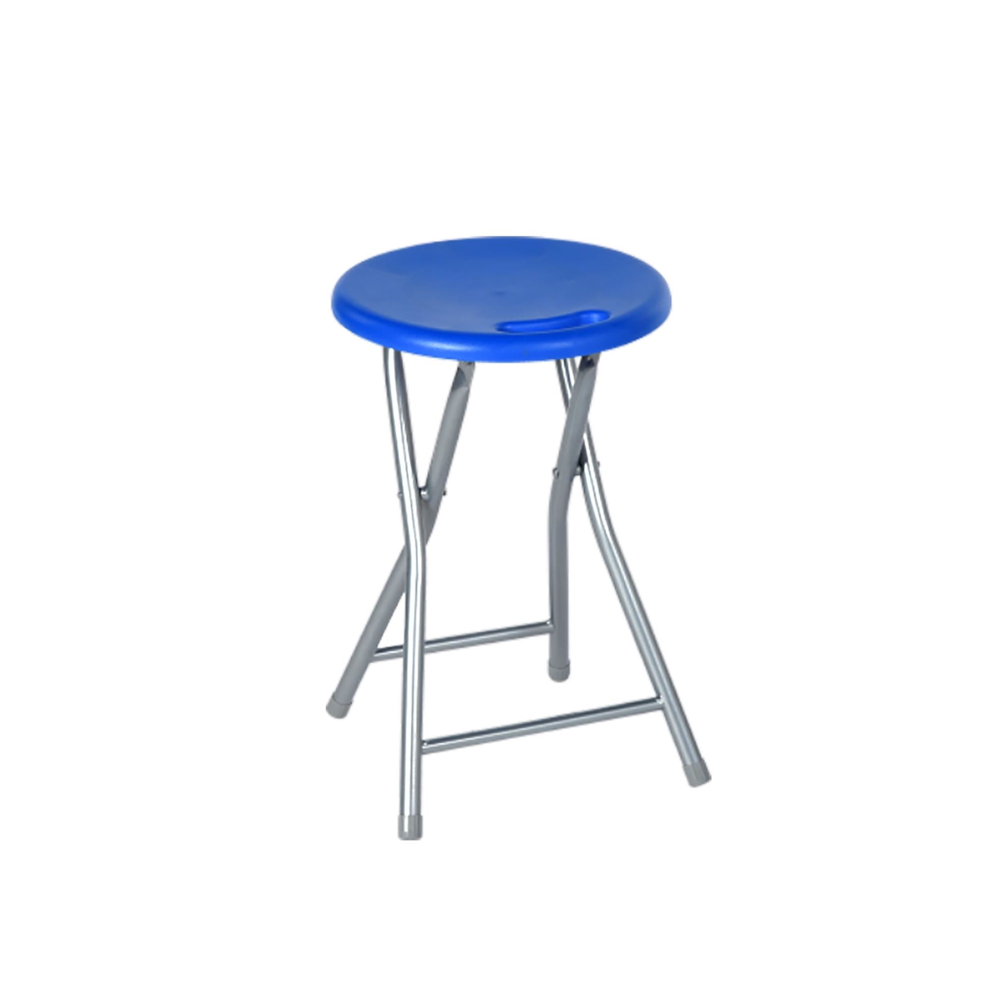 Haus - Banco Plegable Con Asa Metal - Plástico Azul