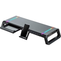 Soporte Elevador Para Monitor Gamer Rgb Aaronmei Con Cajón Almacenamiento Soporte Para Teléfono 4 Usb 3.0