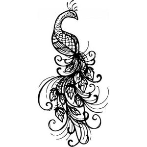 Rienda Libre Graphics - Decomural Floral Peacock Design Birds Feathers Ws-35558