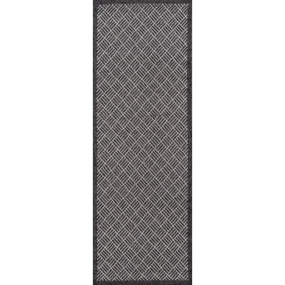 Tapete Momeni Como Interior Exterior Carbón 60 cm x 180 cm