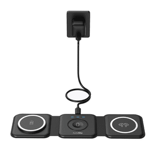 Autosky - Cargador Inalambrico Portatil 3 En 1 Negro
