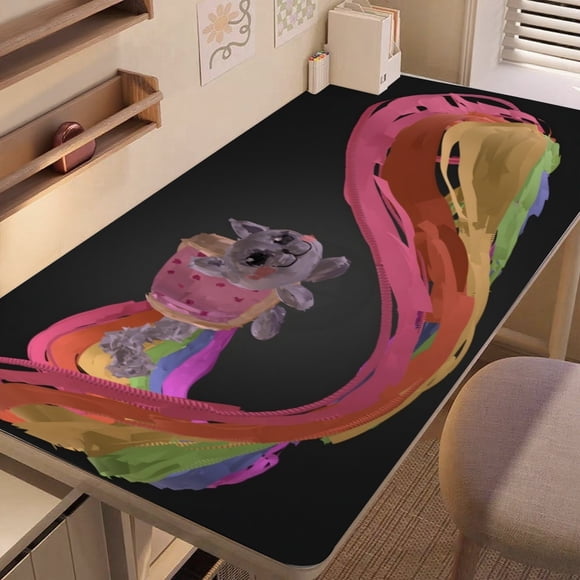 NYAN CAT alfombrilla de escritorio/mesa extra-grande con base antideslizante de cuero y diseño temático; versátil para escritorios de ordenador, mesas de comedor, etc. 30 × 60 cm