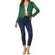 thumbnail image 2 of INSPIRE CHIC Chaqueta de motocicleta para mujer de ante sintético color sólido con cremallera asimétrica XL Verde, 2 of 6