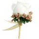 thumbnail image 5 of Estimulación Flor de rosa Broche Pin Ramillete de novia Blanco y dorado, 5 of 5