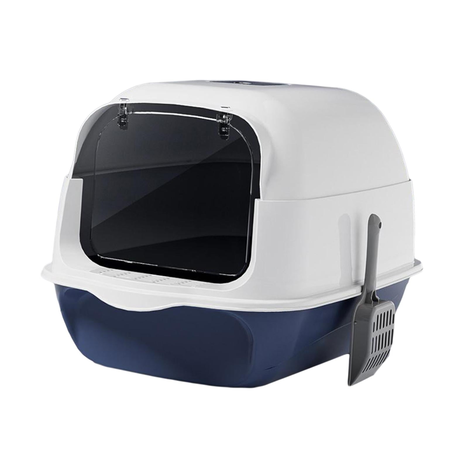 Magideal - Caja De Arena Para Gatos Con Capucha Y Tapa, Inodoro Grande Para Gatos, Arenero, Suministros Para Mascotas, Bandeja De Arena Para Gatos, Caja De Arena , Azul