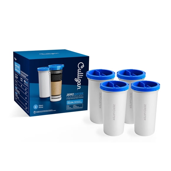 Filtro de agua de repuesto Culligan con ZeroWater, 5 etapas, paquete de 4