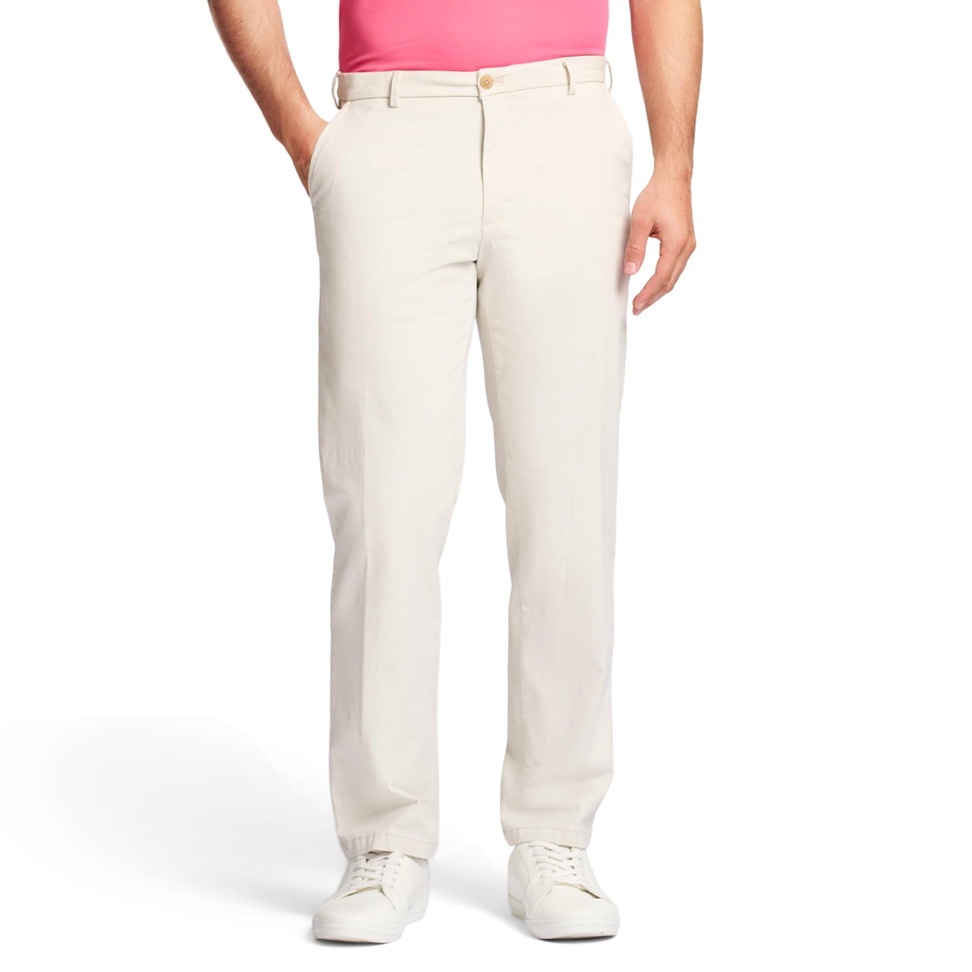 Pantalones Chinos Izod Saltwater Stretch Flat Front Para Hombre Stone