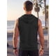 thumbnail image 3 of INSPIRE CHIC Camiseta sin mangas con capucha para hombre, cierre de cremallera, sólida, para entrenamiento muscular, sin mangas, 2XL, negro, 3 of 5