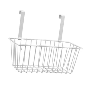 Magideal - Cesta De Almacenamiento Colgante De Hierro Resistente, Estante Colgante Multifuncional Para Dormitorio, Cocina, Baño, Sala De Estar, Colgar Detrás De Blanco