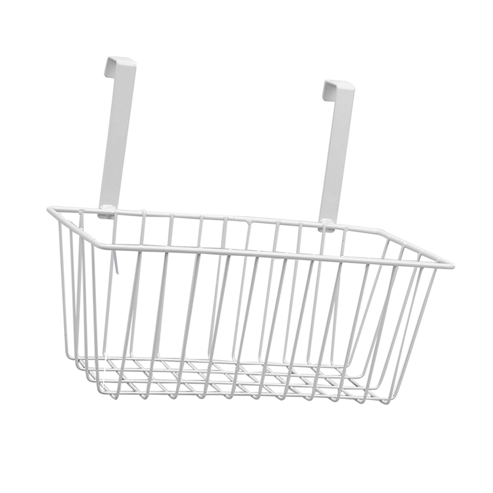 Magideal - Cesta De Almacenamiento Colgante De Hierro Resistente, Estante Colgante Multifuncional Para Dormitorio, Cocina, Baño, Sala De Estar, Colgar Detrás De Blanco
