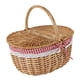 thumbnail image 4 of Cesta De Mimbre Para Picnic, Cesta De Almacenamiento De Ratán Para Servir En La Playa, Fiestas De Acampada, Grande, Rojo Y Blanco, 4 of 5