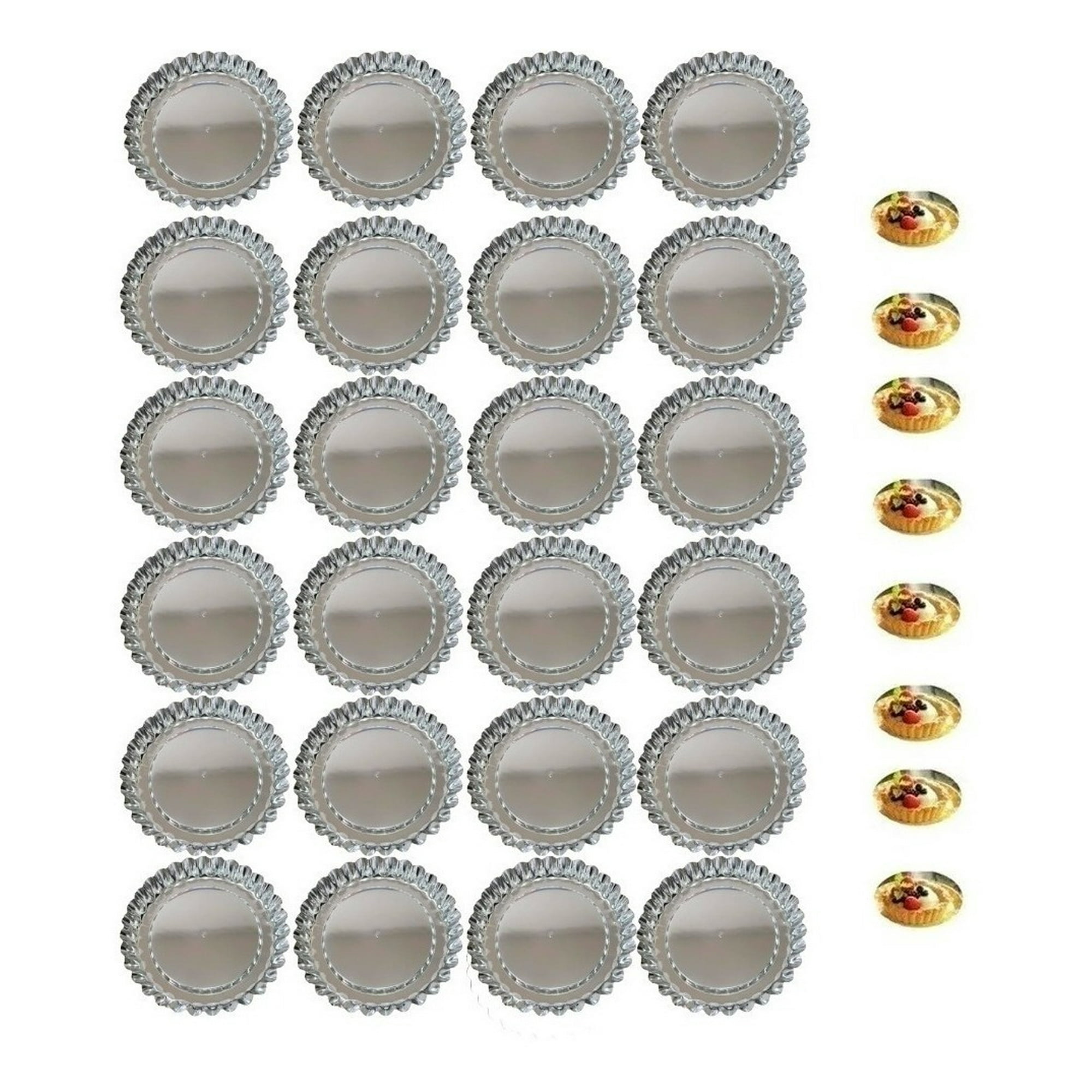 Genérico - Pack 24 Moldes De Tartaleta Molde Tarta Individual Fija