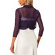 thumbnail image 3 of INSPIRE CHIC Bolero de Mujer Semi Transparente con Mangas 3/4 Cárdigan Corto Púrpura 3XL, 3 of 6