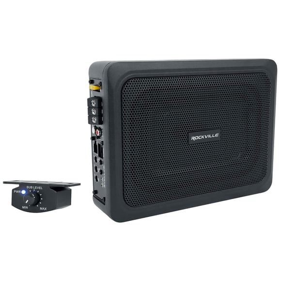Subwoofer Rockville 6x8" Activo 400W Delgado bajo el asiento