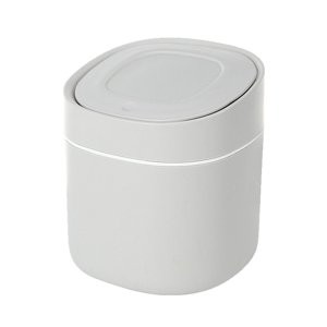 Magideal - Mini Papelera De Escritorio, Cubo De Basura Con Tapa, Cubo De Almacenamiento, Papelera Para Sala De Estar, Hogar, Encimera, Baño, Tocador, Mesa De Gris