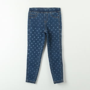 Calza Denim Niña Minnie Corazoncitos Azul Disney
