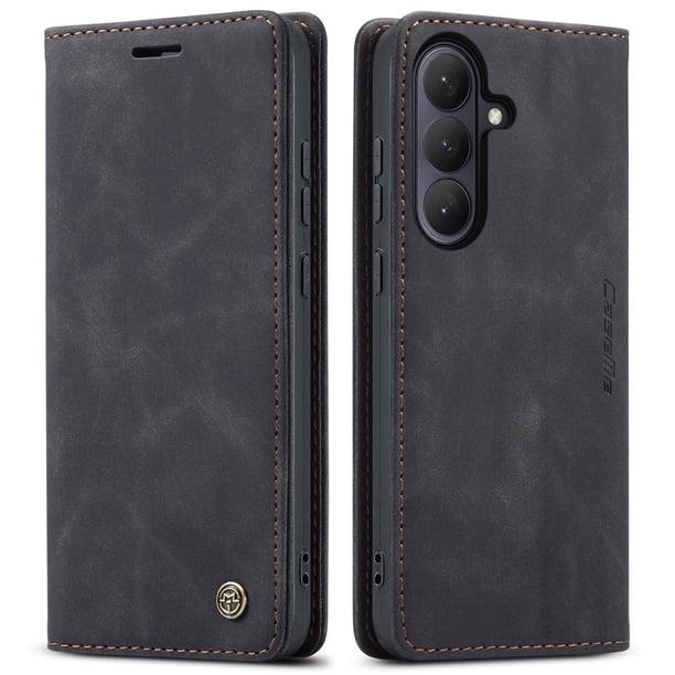 Funda FOXDOCK cartera de cuero retro para FOXDOCK Samsung S26/S26 Plus – Resistente a golpes, ranuras para tarjetas – Marrón