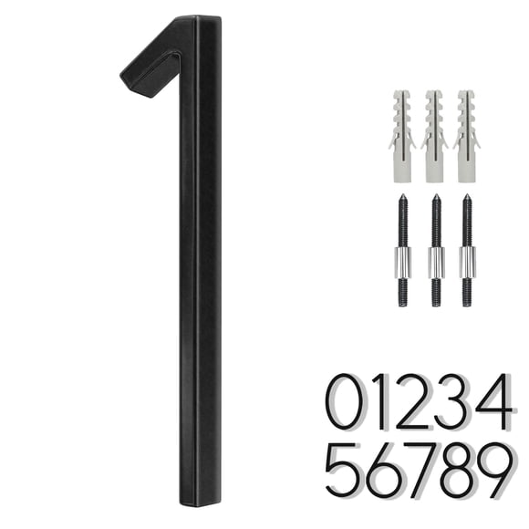 Número Para Casa De Acero Inoxidable Negro De 15 Cm