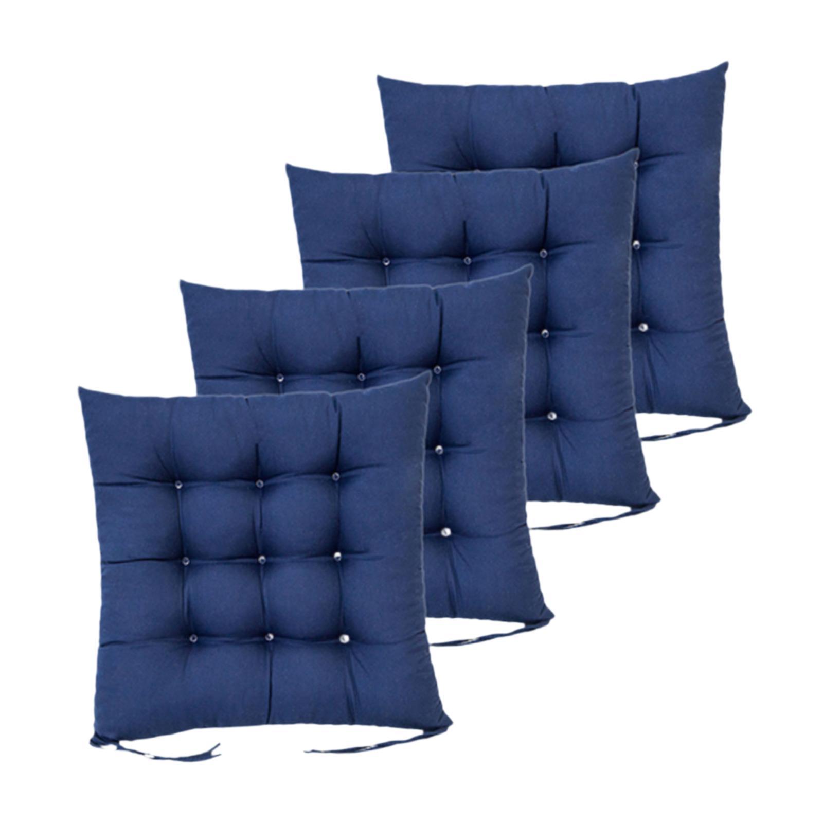 Ioensy - 4 Almohadillas Lavables Para Silla, Cuadradas, Para Comedor, Aula, Patio, Color Azul Marino