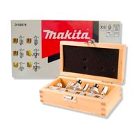 Makita - Set De 6 Fresas Toma 1/4"" Madera D-53578 Gris