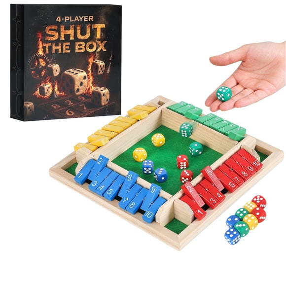 Juego Shut The Box Con Dados Matemáticos Para Familia Y Aula