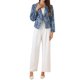 thumbnail image 2 of INSPIRE CHIC Chaqueta de Blazer Abierta para Mujeres Regreso a Clases, Traje de Verano para el Trabajo, Azul-Floral L, 2 of 6
