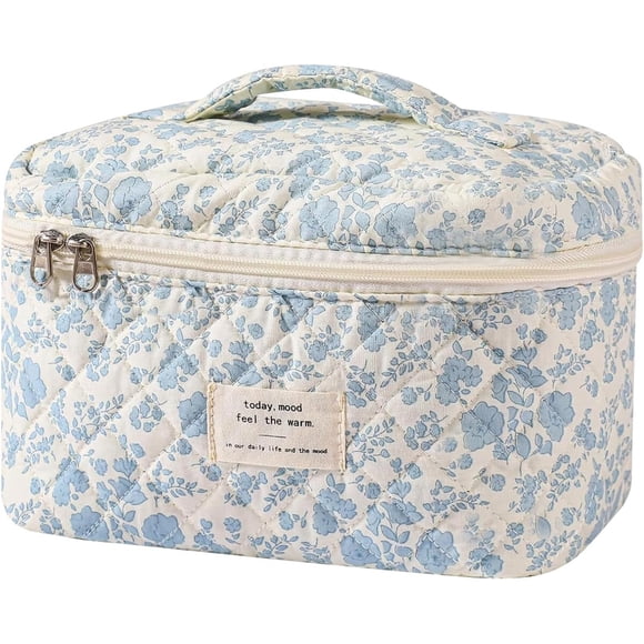 Neceser Floral de Algodón Grande para Maquillaje