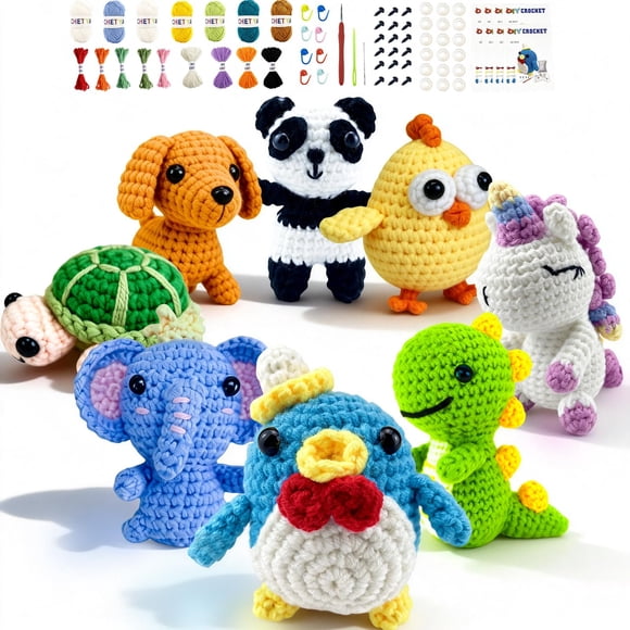 Kit de crochet Cosminy 8 piezas para principiantes – DIY de animales