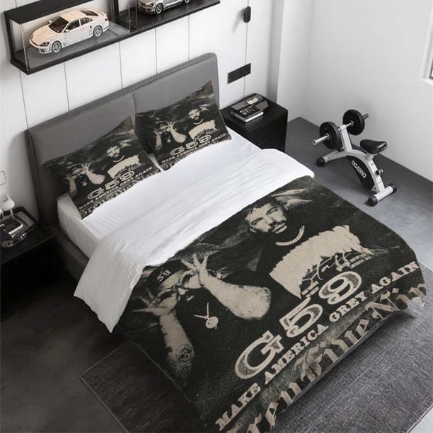 3pcs bedding Featuring G59 Music Group Promotional Posters Including a Duvet Cover And Two Pillowcases