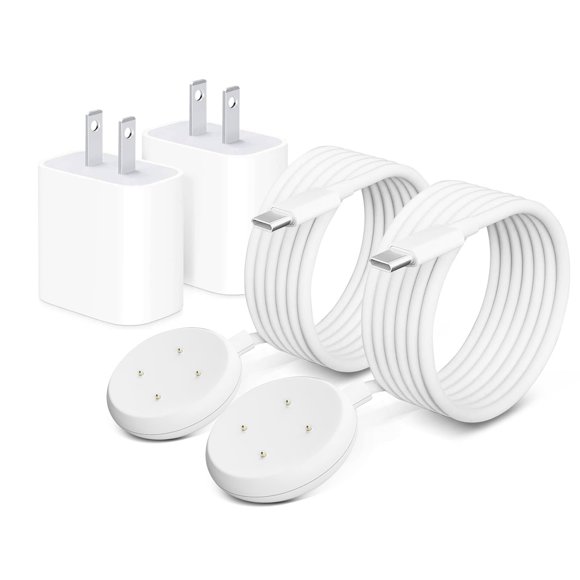 Cargador QKCOK para Pixel Watch 3/2, paquete de 2, USB‑C, blanco