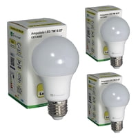 Green E - Ampolleta Led E27 / Luz Cálida 7W / Pack 3 Unidades