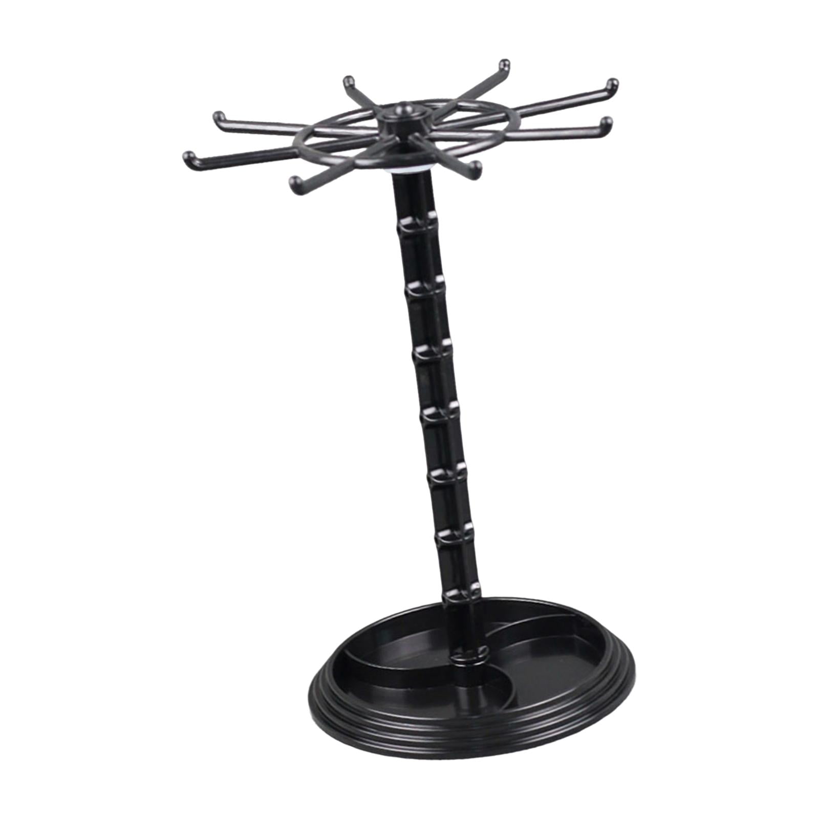 Magideal - Organizador De Árbol De Joyería, Estante De Almacenamiento Giratorio, Pantalla Ajustable Duradera Para Pulsera, Brazalete, Organización Del Hogar, Esc , Alto Negro