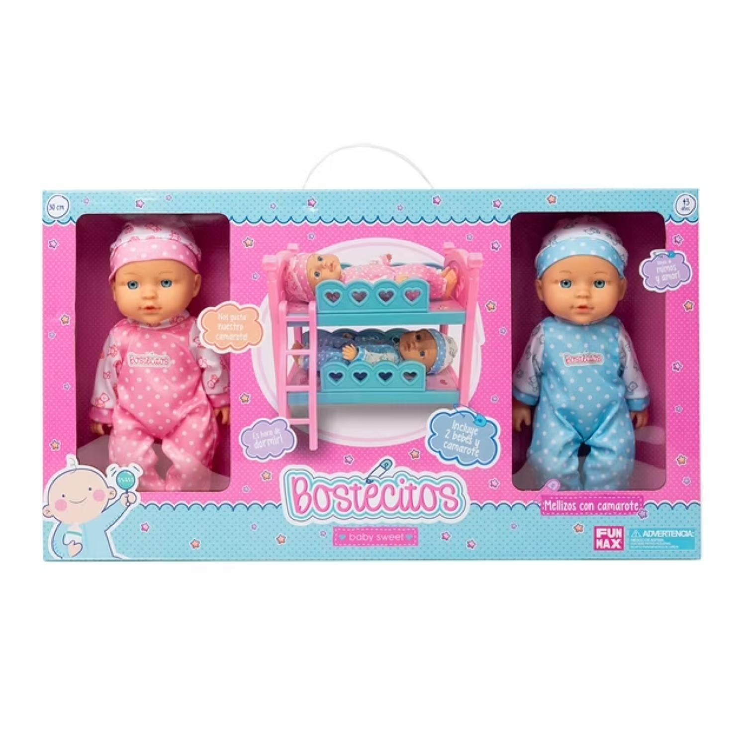 Genérico - Juguete Pack 2 Muñecas Bostecitos Camarote Mellizas Infantil