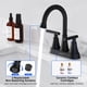 thumbnail image 4 of Lavabo Bathroom Faucets De 4 Pulgadas Negro Mate Con 2 Manijas, 4 of 7