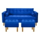 thumbnail image 1 of Sofa Retro 3c + 2 Pouf Felpa 04 Azul Rey, 1 of 6