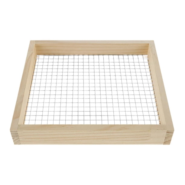 Tamiz de tierra de jardín de mano Herramienta de jardinería Tierra y tierra para macetas Tamiz de grava manual Madera Multiusos Malla de alambre