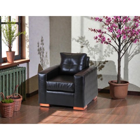 Muebles Altiro - Sofá Israel 1 Cuerpo - Cuero Sintético Pu Negro