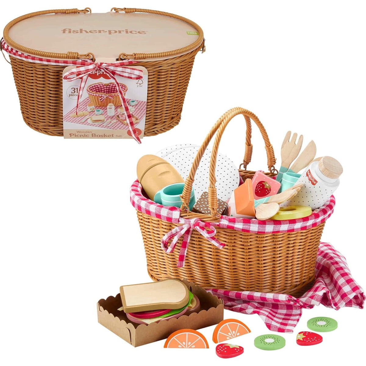 Fisher-price - Set Picnic Madera Fisherprice 31 Piezas Juguete